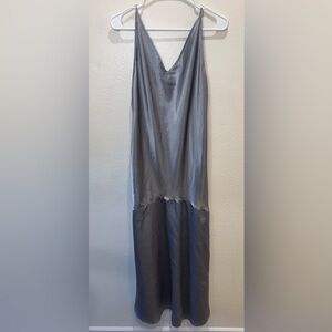 Vintage 90’s Victoria’s Secret Silky Silver Maxi Slip Dress Mermaid Style Sz M
